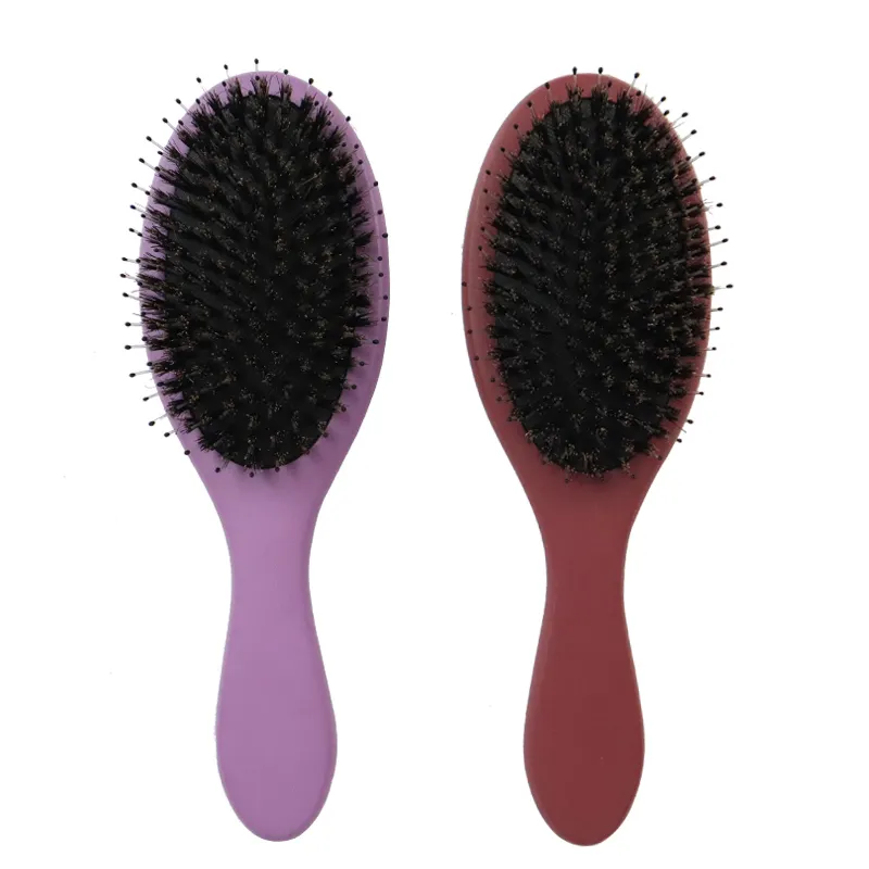 Bamboo Hair Brush for Hair Loss Wooden+nylon+boar Bristle Wood Color with Good Price 3