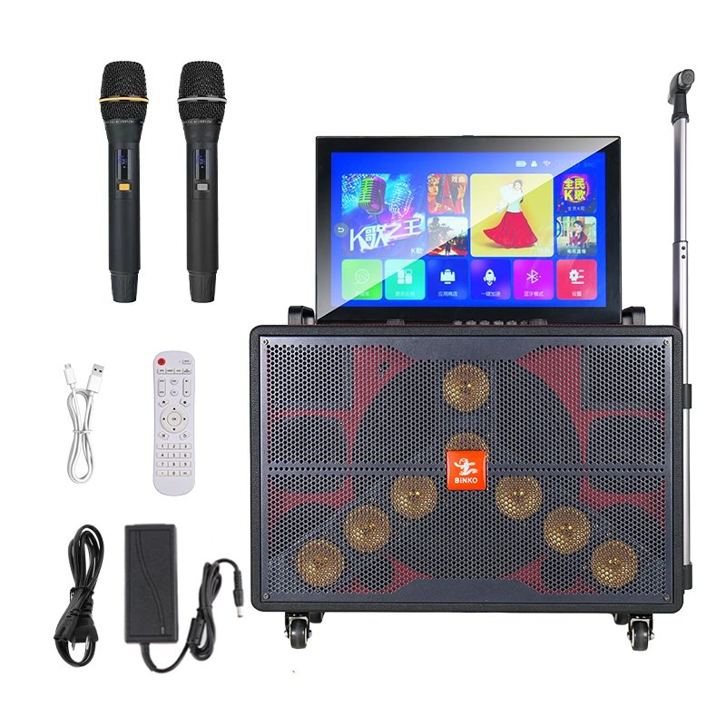 26'' Touch Screen 800W Smart Display WIFI Connect Wireless Home Karaoke KTV Speaker With Mic Bluetooth Support Android System/HDMI/USB/TF BiNKO KT-1219 1