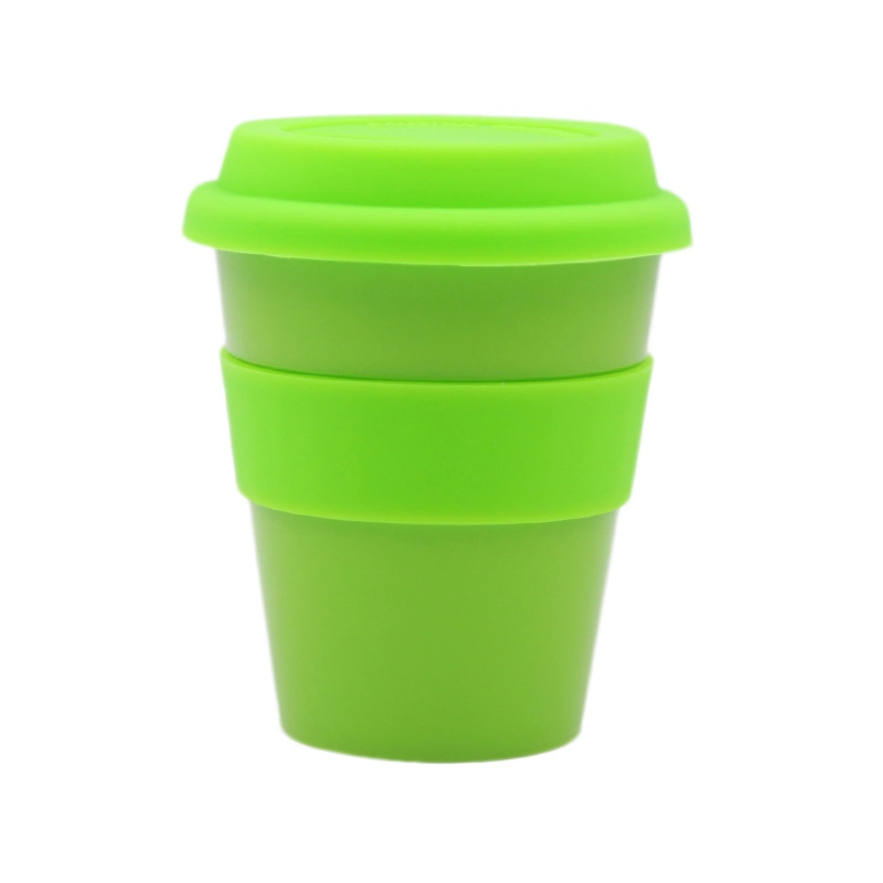 350ml small capacity silicone coffee cup with customizable pattern and color silicone band 1