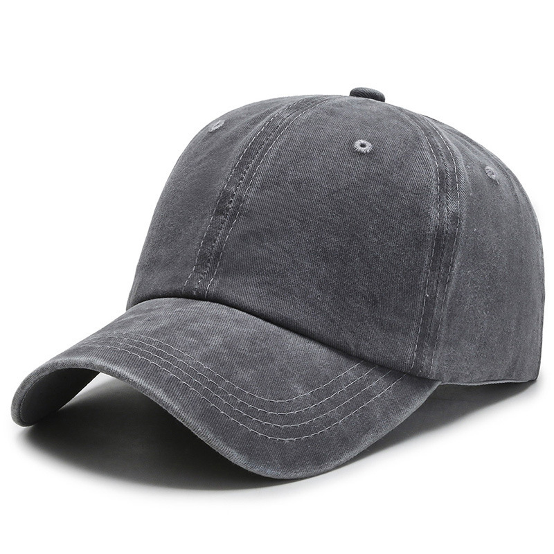 Distressed Washed Retro Solid Color Baseball Cap for Women 7