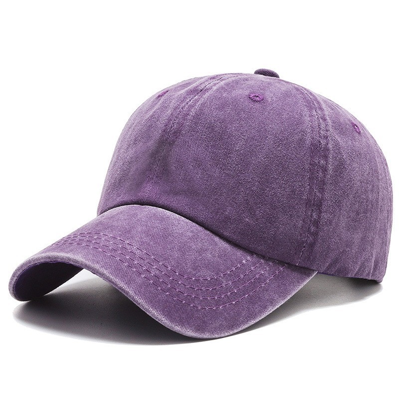 Distressed Washed Retro Solid Color Baseball Cap for Women 15