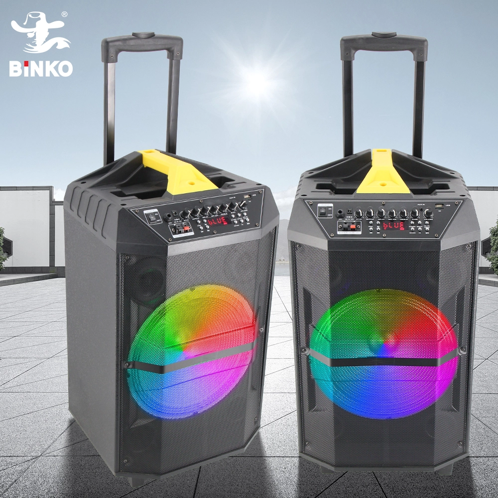 120 W, IPX4, tiempo de reproducción de 16 horas Batería de larga duración Carro para exteriores Altavoz Bluetooth de 12 V CC de 12 pulgadas con potencia de 50 W & Accesorio de micrófono Fiestas de DJ Decoración del hogar BiNKO YX-1206 1