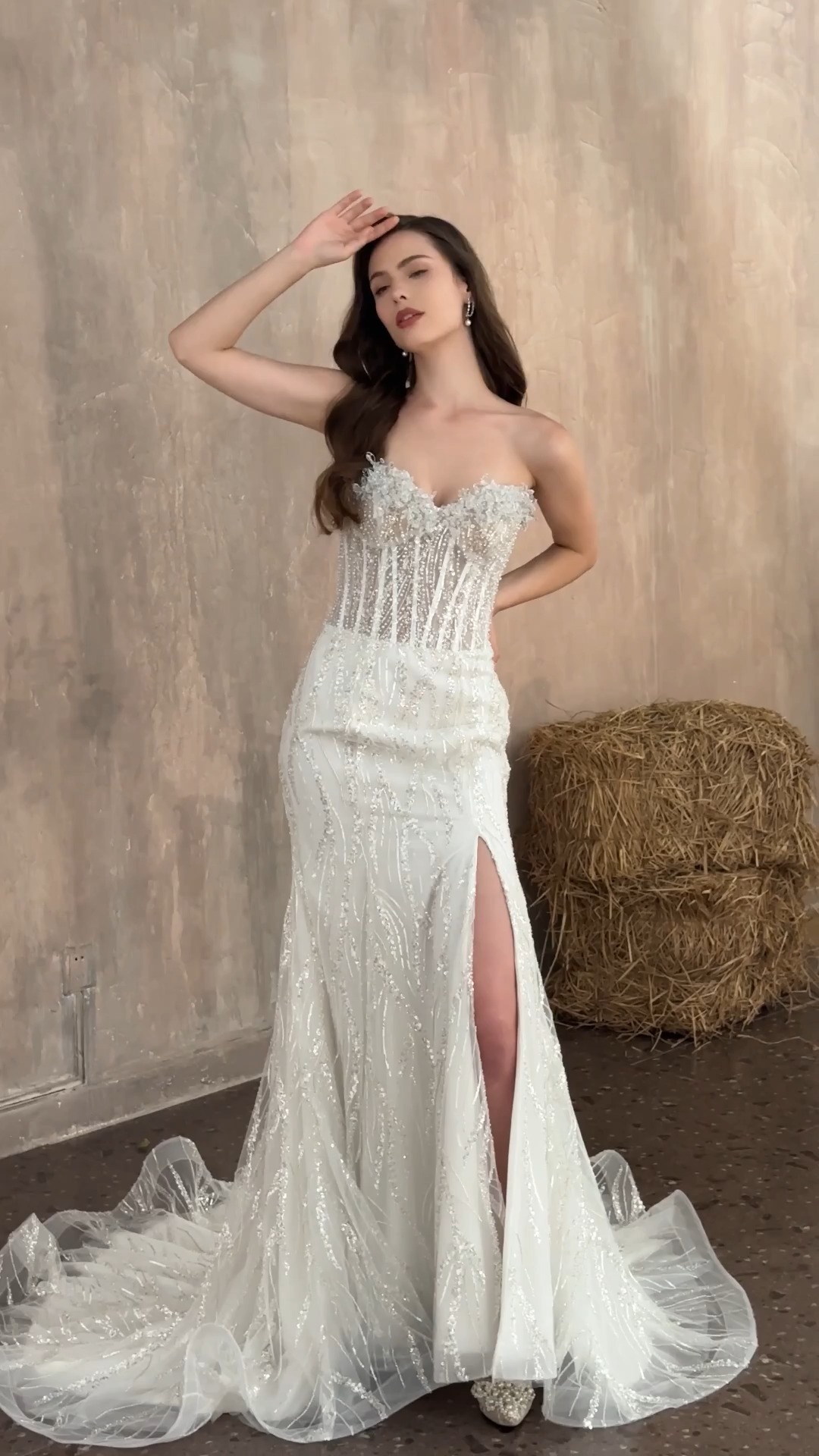 RSW1918 Princess Wedding Dress 2023 Elegant Strapless Luxury Satin