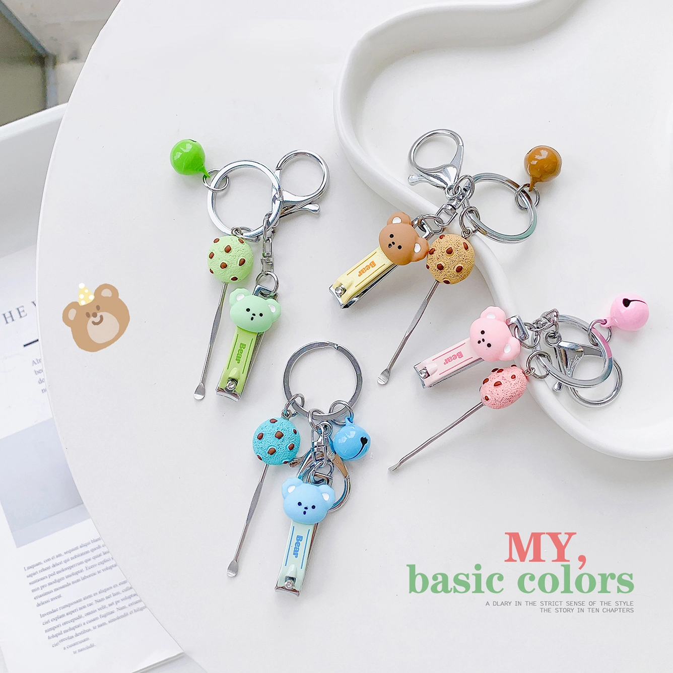 Cute Series Keychain-Bear Biscuit Nail Clipper 1