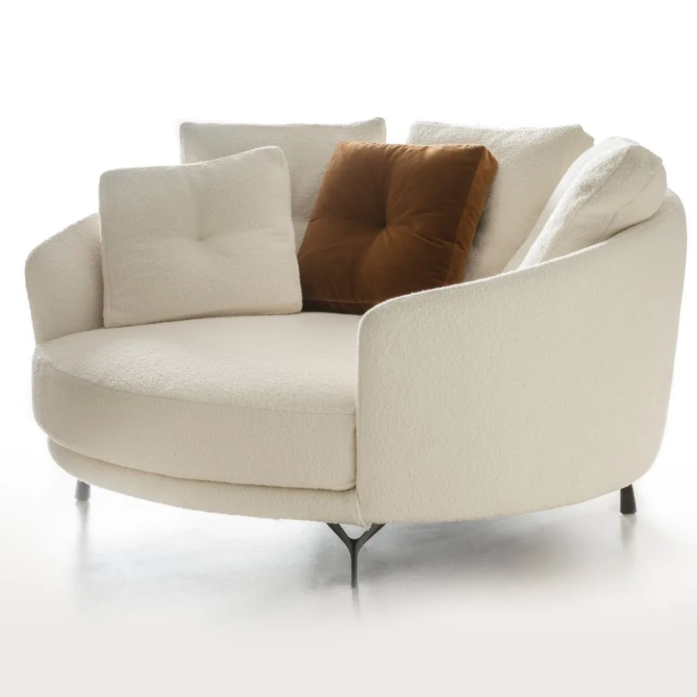 Italian style simple circular curved fabric sofa modern combination living room furniture suitable for apartment layout 1