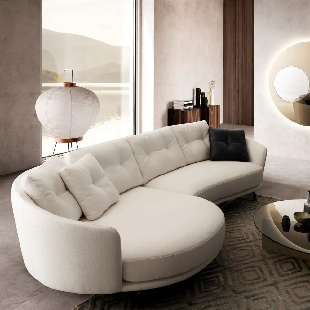 Modern Couch Round Curved Sofa by HENYANG 4
