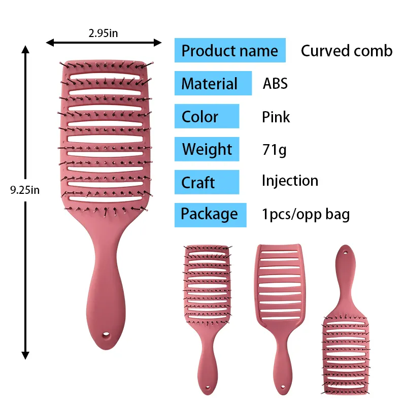 Vented Blow Dry Hair Brush Supply Purple，Green，Black，Rose Red 3