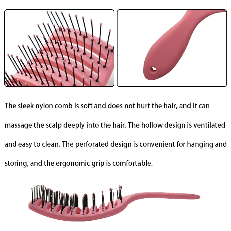 Vented Blow Dry Hair Brush Supply Purple，Green，Black，Rose Red 5