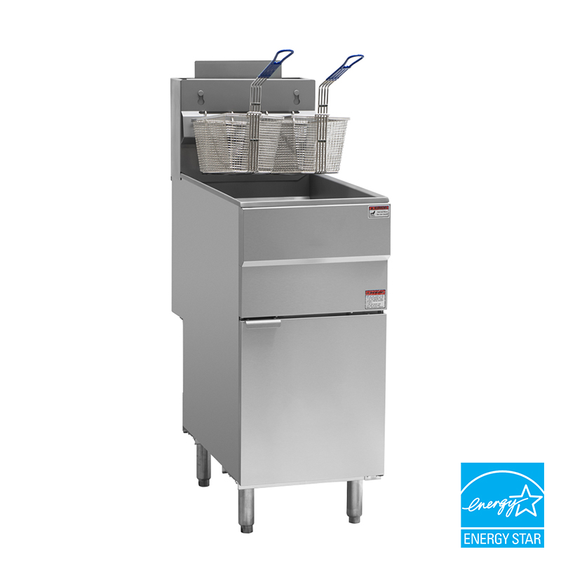 Freidora a gas comercial Energy Star con 3 tubos, 70 000 BTU (F3E) 2