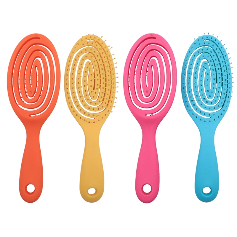 Small size Hair Brush Manufacturer Best Big Multifunctional Massage Colorful Hollow Vented Curved Plastic Customized Logo Nylon Home, Salon 1