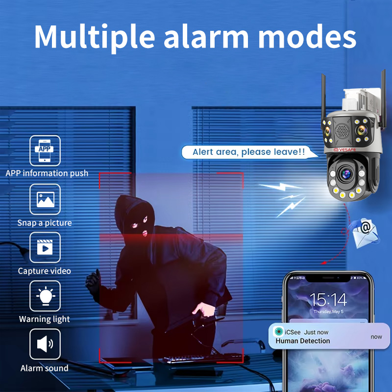 Caméra de sécurité IP CCTV 4G Zoom 50x Icsee 2