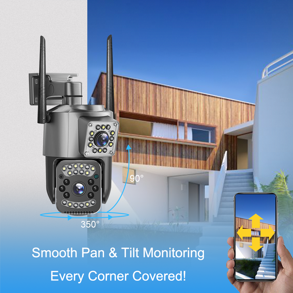 Caméra IP de vidéosurveillance de sécurité 4G à double objectif V380 4