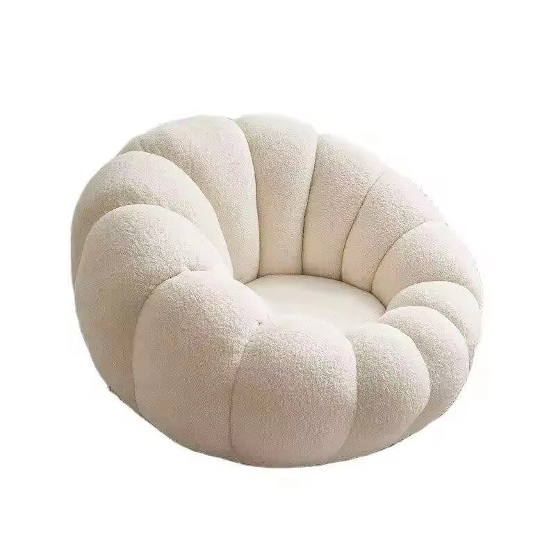 Modern simple cashmere pumpkin chair Lightweight luxury single sofa single seat option cotton filled fabric living room furniture 1