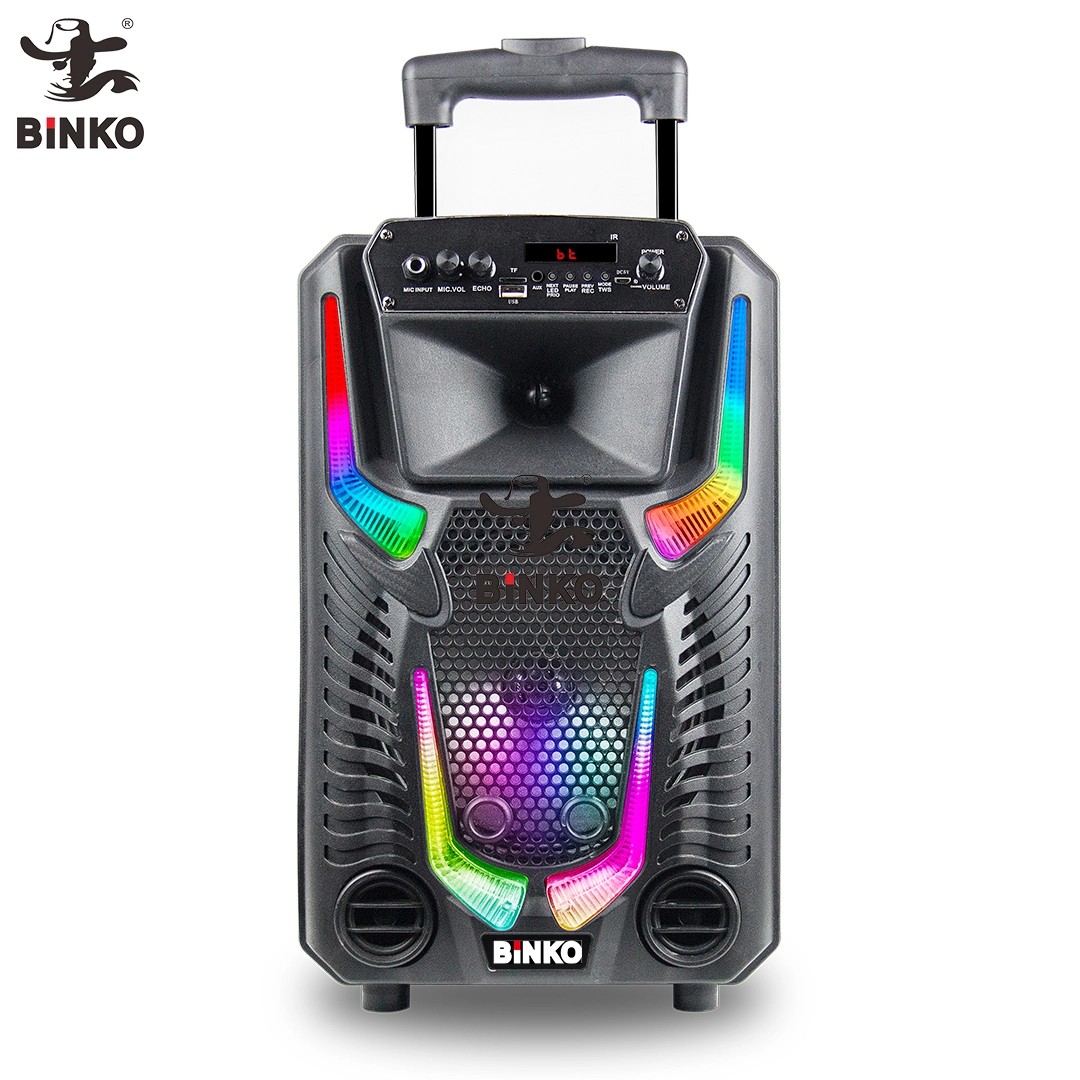 8 Inch Outdoor Trolley Speaker Wireless HiFi Powered Woofer Sound Box TWS Bt 5.0 Support USB/TF/AUX/MIC For Home/Party/Beach/Camping BiNKO BK-08 1