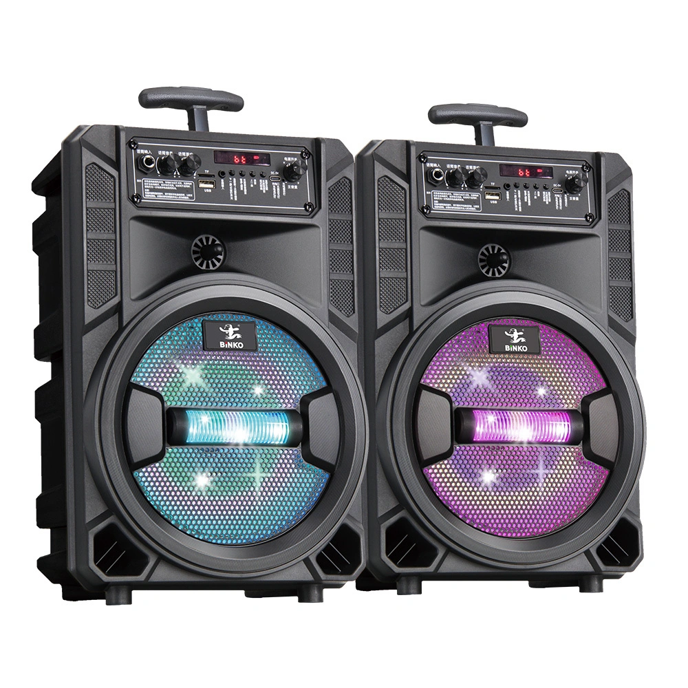 100W(Peak) Wireless TWS Portable Bluetooth Speaker, RGB Flashing Lights, 100dB Loud Stereo Sound Trolley Speaker,Easy To Take,For Outdoor, Party, Camping,Travel BiNKO BK-82 1