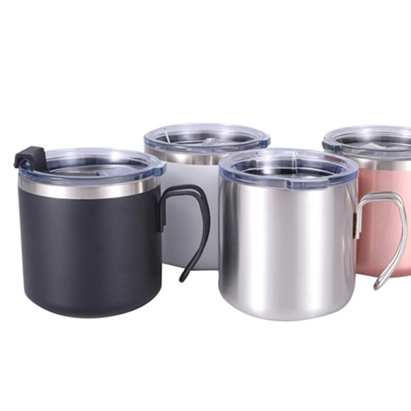 Copo de cerveja de parede dupla de 350ml Caneca de café isolada a vácuo com alça 1