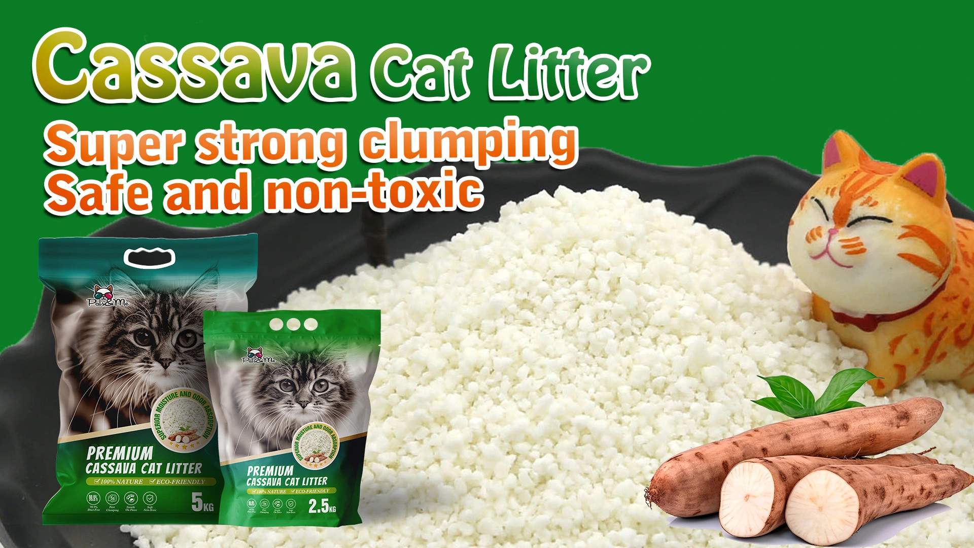 Arena para gatos de yuca natural de primera calidad, buena calidad, venta directa de fábrica, aglomeración fuerte 1