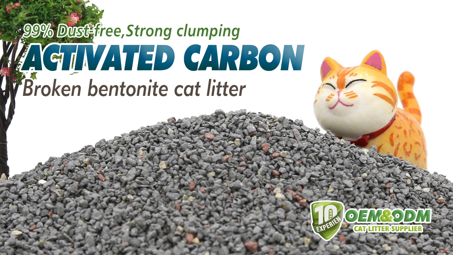 Strong Clumping Cracked Bentonite Cat Litter  Wholesale Bulk Easy Scooping Cat Litter XB-Y6 1