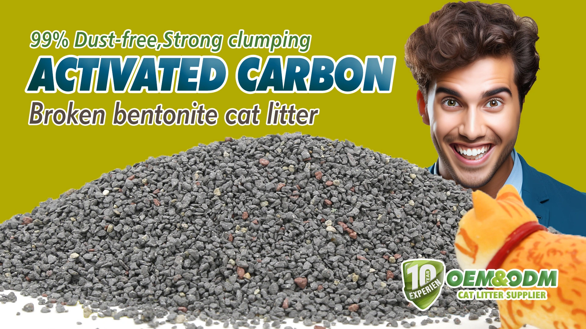 Broken Ore Bentonite Cat Litter Dust Free Strong Clumping  Easy Clean Cat Litter 1