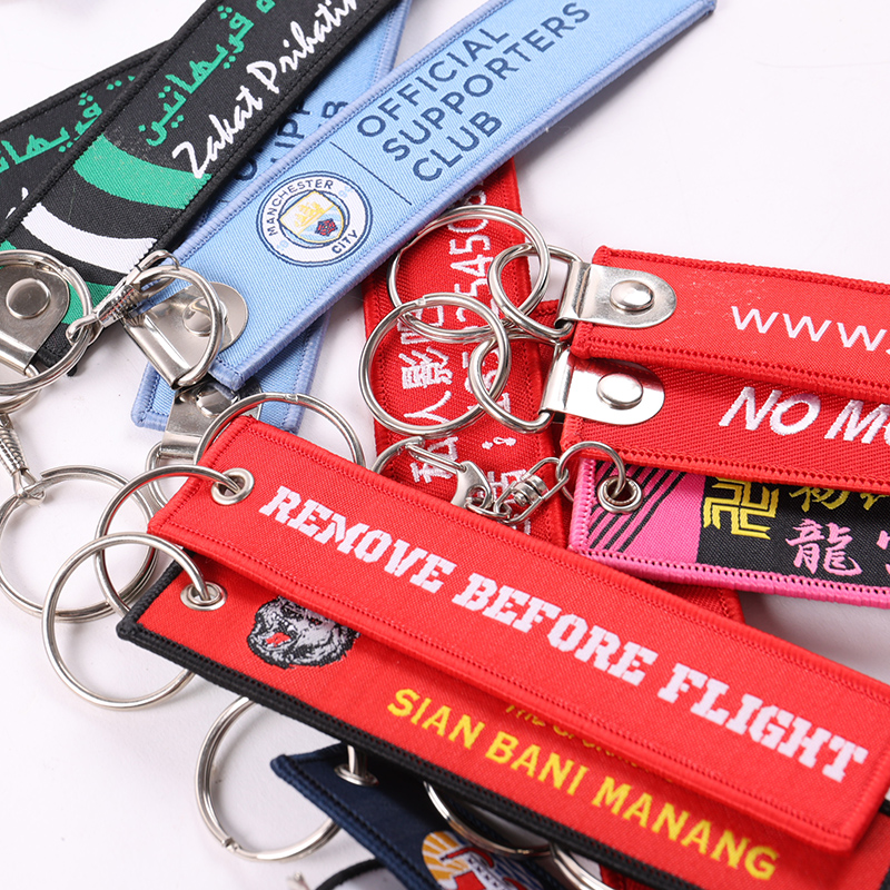 Saincheaptha Eco-Friendly Dhá thaobh LOGO Uigí Fabraic Keychain Car Keychain 2