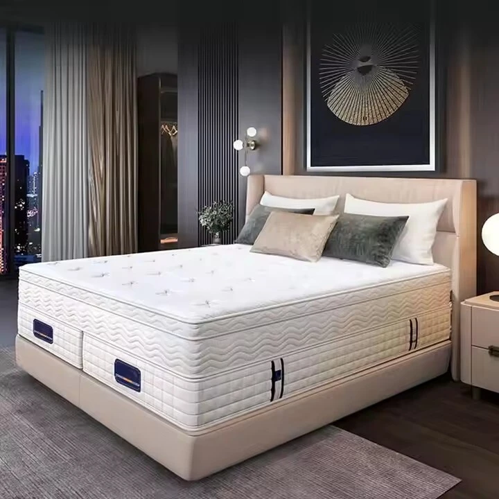 Fabrieks gratis monster koningin koningin grootte natuurlike latex Royal Comfort matras 7 sone sak veer bed spons skuim hotel matras JN-H035 1