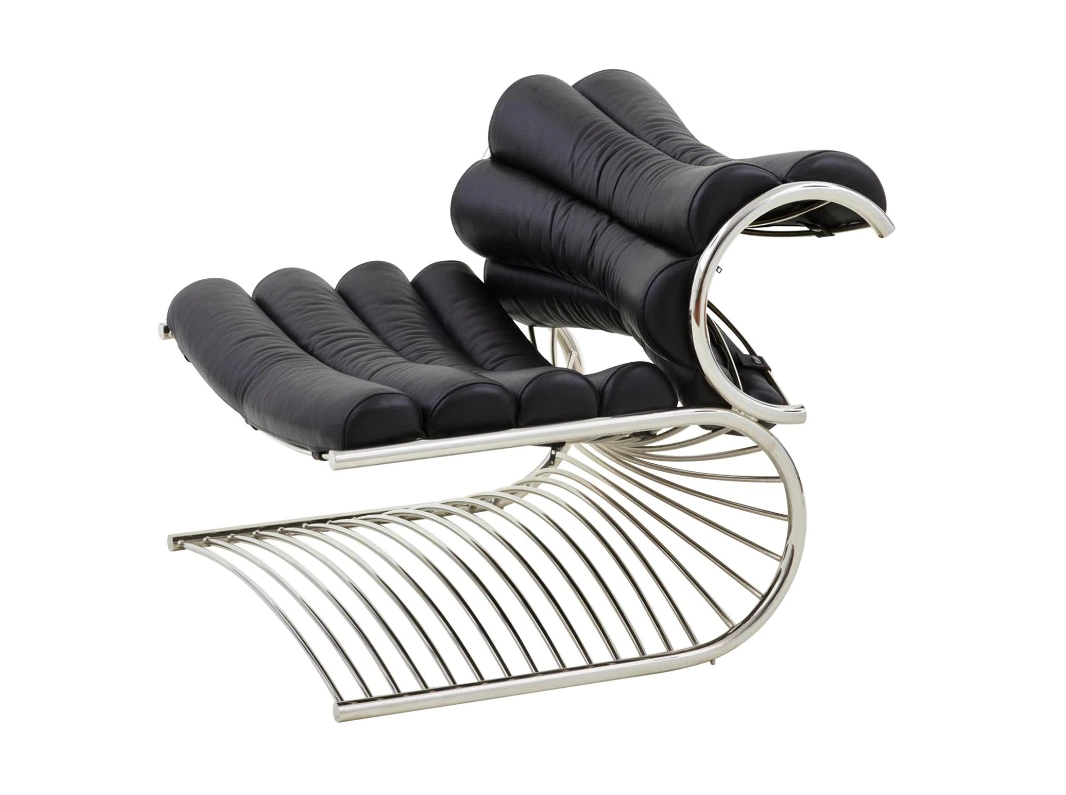 Nordic Designer Single Back Leisure Chair Creative Hardware Special-Shaped Ergonomic Model for Home and Living Room 1