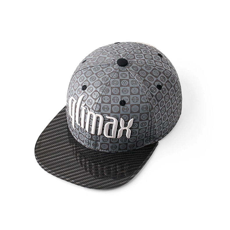 Изготовленная на заказ 6-панельная шляпа Snapback из углеродного волокна с вышивкой и регулировкой 1