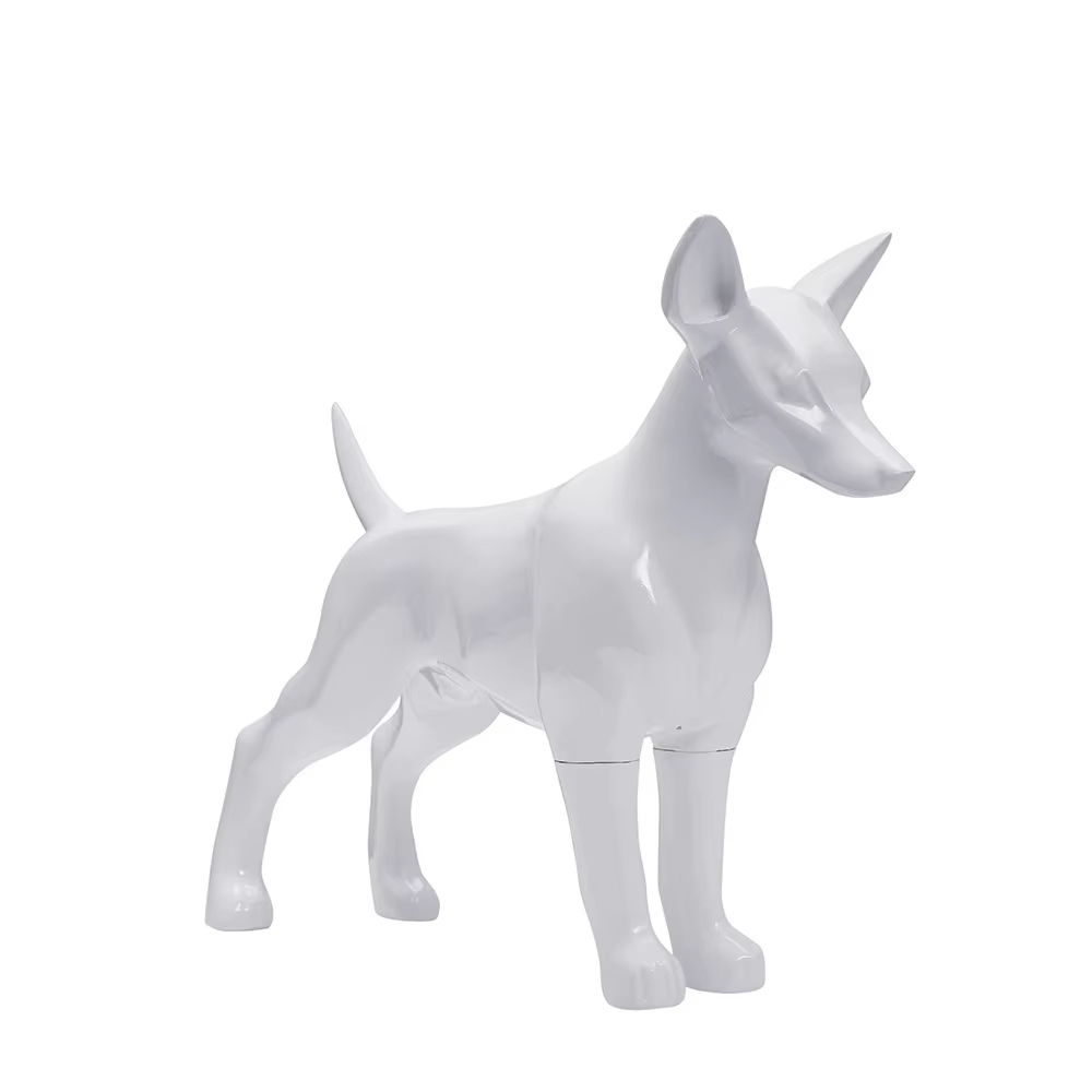Maniquí animal del modelo del gato de la exhibición de la estatua del gato del animal doméstico realista de la fibra de vidrio blanca y negra al por mayor 1