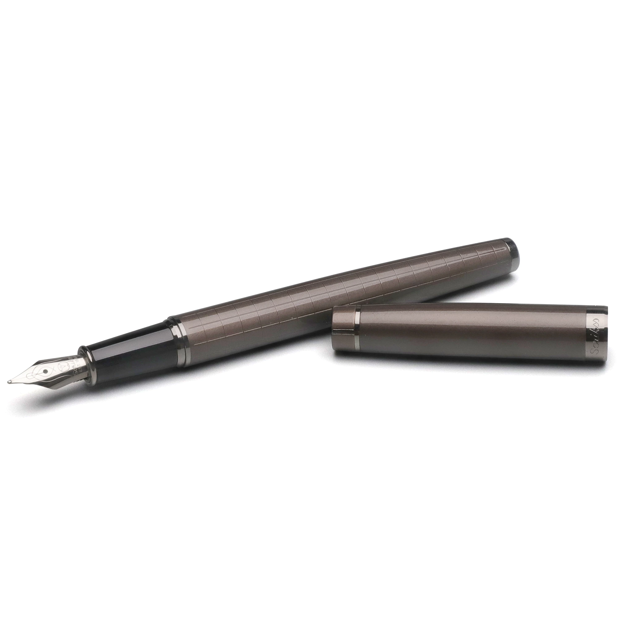 Szumao Luxury Metal Fountain Pen Custom Logo Engraving Grey Lacquering Chrome Plated Fountain Pens 1