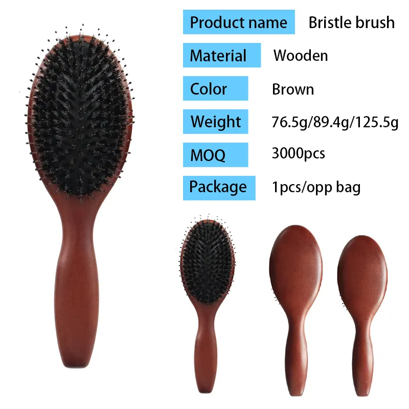 Wooden Round Boar Bristle Brush Factory Direct Supply 2000pcs 4
