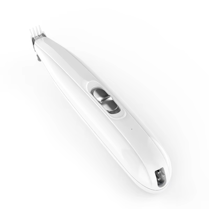 White-BLESSING Pet Cat Dog Foot Hair Shaver Trimmer LED Light Automatic Pet Foot Electric Clipper Sole Shaver 1