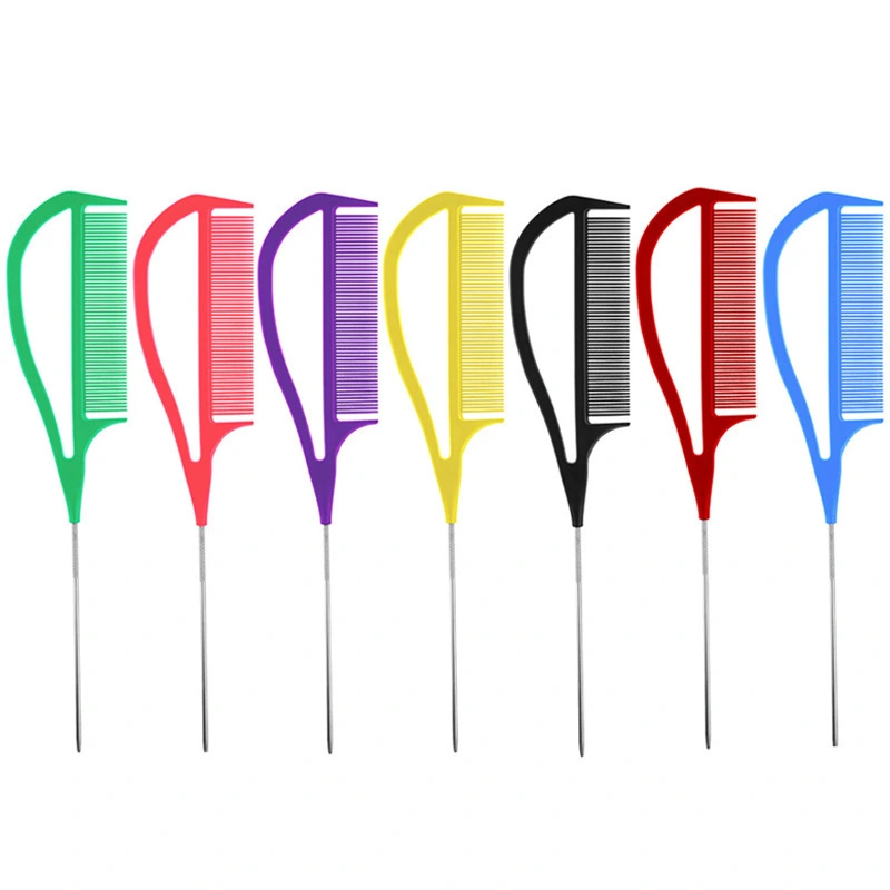 Customized Highlighting Hair Comb ABS Weaving Foiling Hair Comb for Salon Dyeing Tail Combs Brush Separate Parting 7 colors 1