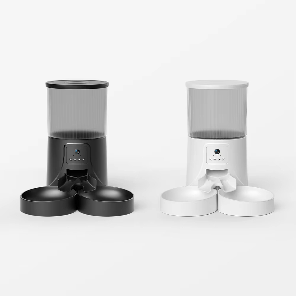 Comedero automático inteligente para mascotas con doble cuenco, control por aplicación e interacción por vídeo, perfecto para perros y gatos 1