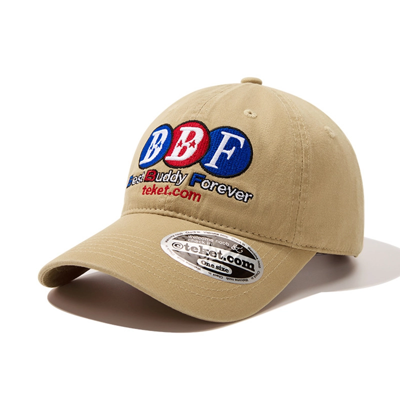 Cotton Embroidered Letters 6 Panel Curved Brim Dad Caps 1