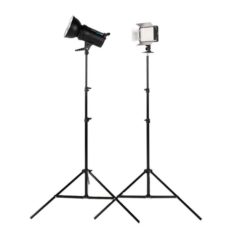 100% Stainless Steel Heavy Duty C Stand with Boom Arm, Max Height 320cm Photography Light Stand with 128cm Holding Arm, 2 Grip Head for Studio 1