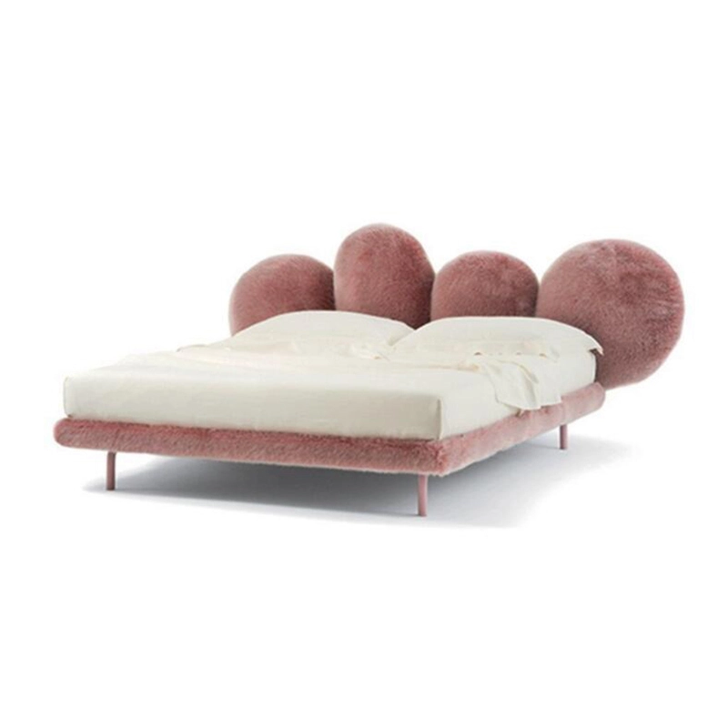 Italian designer flower bed Italian light luxury network red princess bed pink fuzz master bedroom queen bed 1