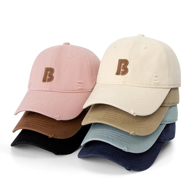 Cappello da papà regolabile con ricamo a lettere in cotone invecchiato 1