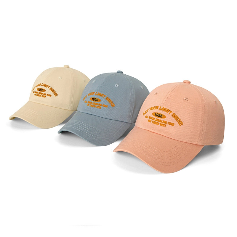 Gorra de béisbol con visera curvada de algodón bordado con letras 1