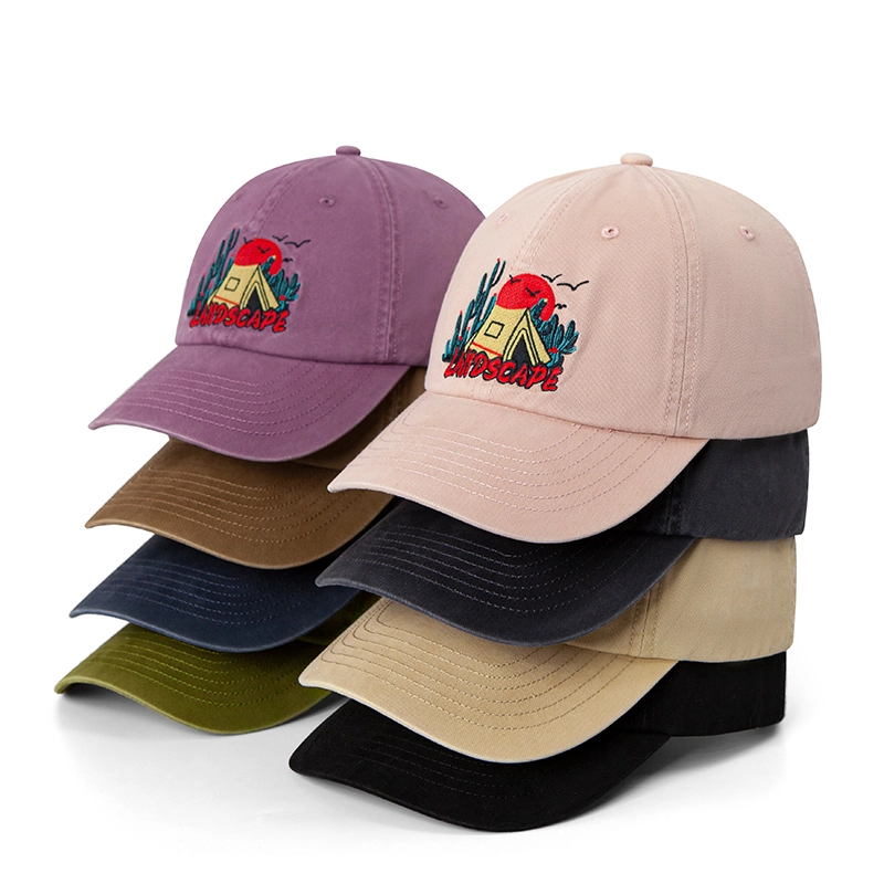 хлопковая бейсболка Casquette с вышивкой в ​​винтажном стиле на открытом воздухе 1