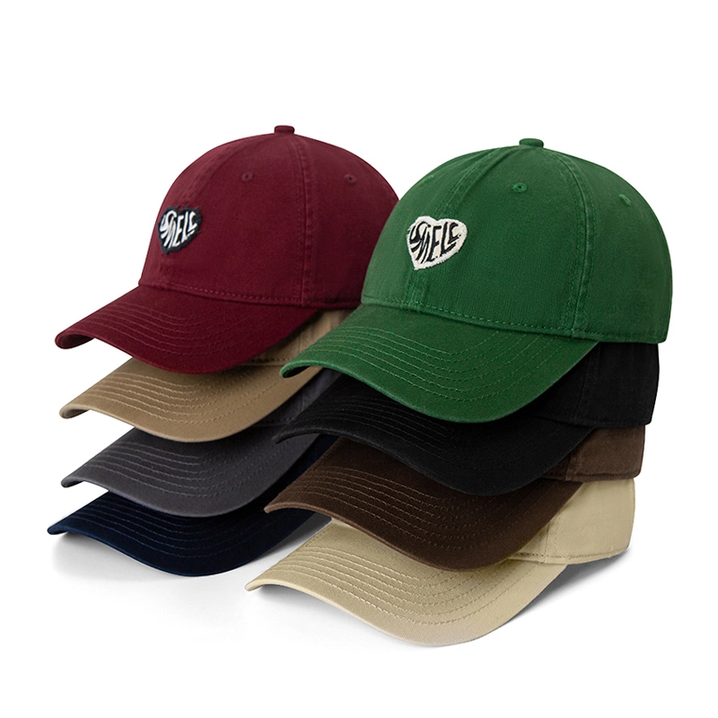 Casquette de papa vintage brodée en tissu cœur, casquette de Baseball douce en coton à Six panneaux 1