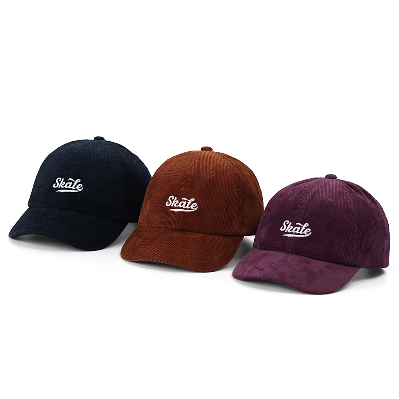 Multicolor corduroy embroidered adjustable six-panel Dad hat 1