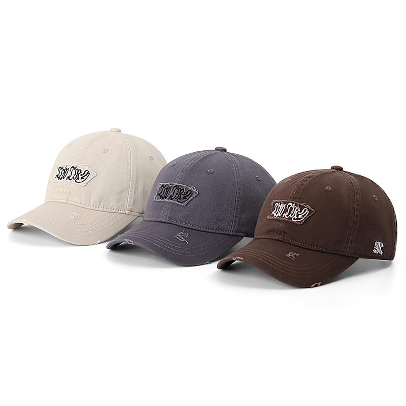 Multicolor Cotton Distressed dad hat Embroidery Letters Baseball Hat 1