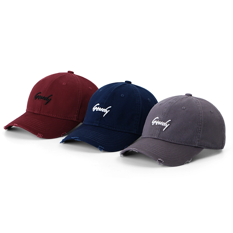 Distressed Embroidered Cotton Baseball Cap curved visor Adjustable Dad Hat 1