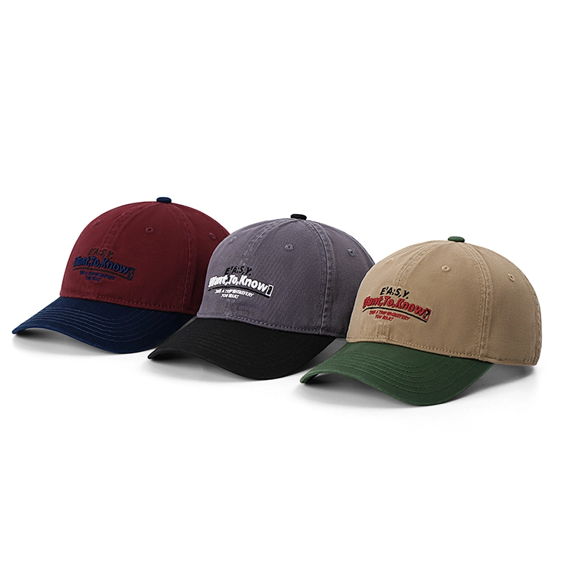 Cotton Embroidered Dad Hat Summer Adjustable Curved Peak Baseball Cap 1