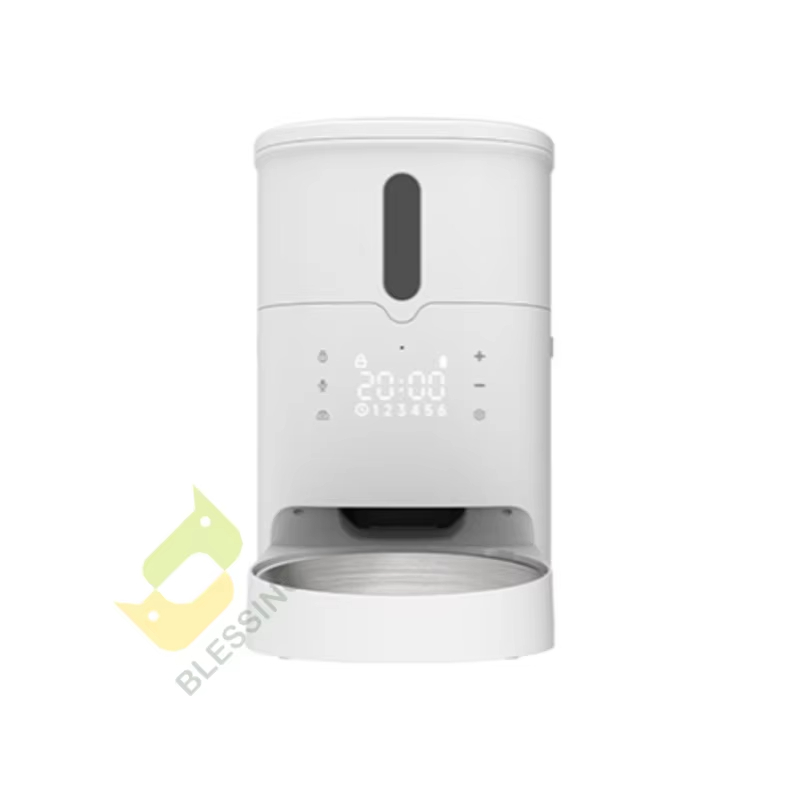 Blanco-Venta al por mayor 3l / 6l Doble golpe Gato Perro Alimentador para mascotas Tazón Alimentador inteligente para mascotas Control Wifi Alimentador automático para mascotas 1