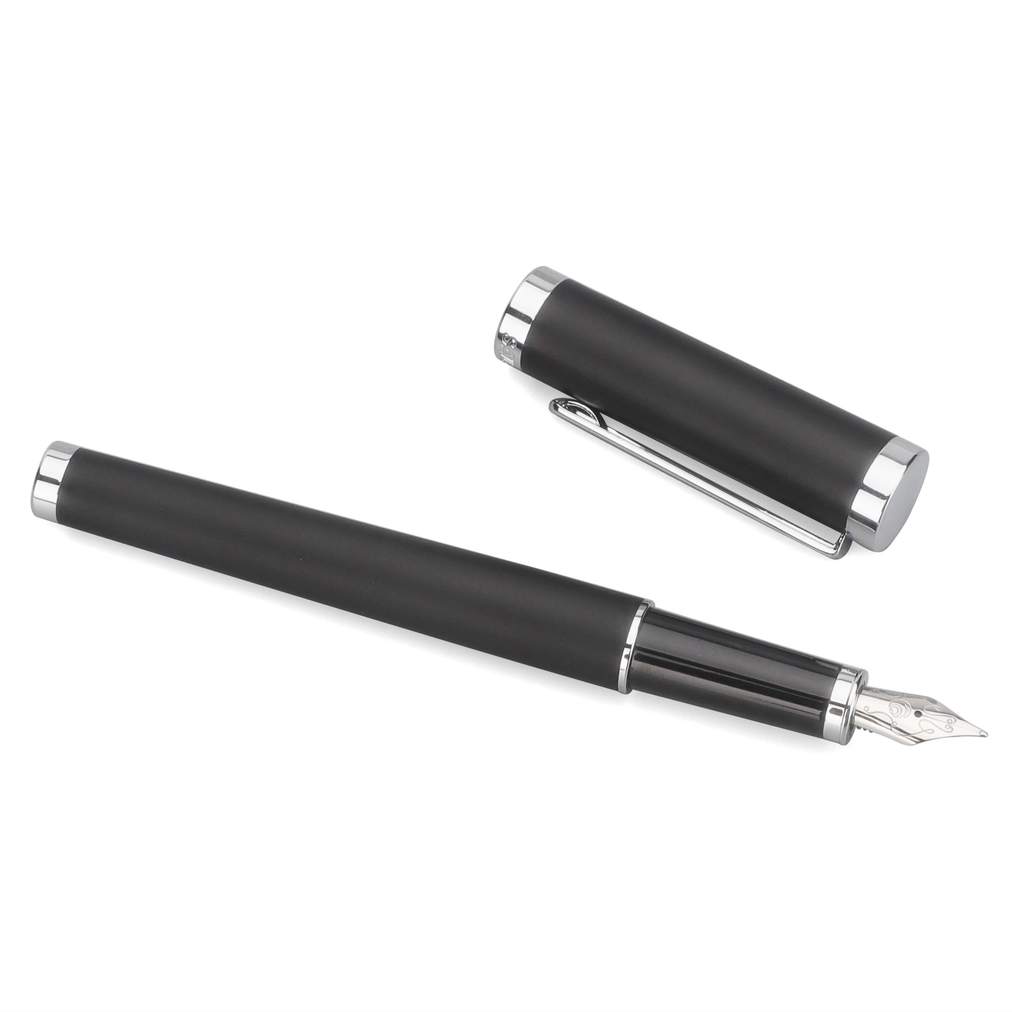 Design High Quality Write Instrument Luxury Pen Black Color Fountain Pen With Custom Logo 1