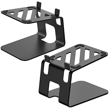 Desktop Speaker Stands with Vibration Absorption Pads, Metal Speaker Stands Pair Support Up to 40lbs,Bookshelf Speaker Stands 1