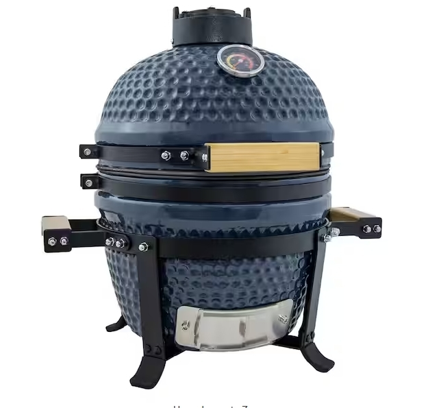 Griglia in ceramica Kamado MCD da 13 pollici con inchiostro blu effetto opaco per barbecue interno e cucina da giardino esterna 1