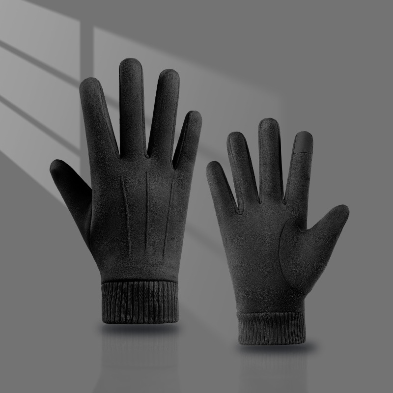 New suede gloves with warm touch screen and anti cold riding gloves in winter custom gloves 2