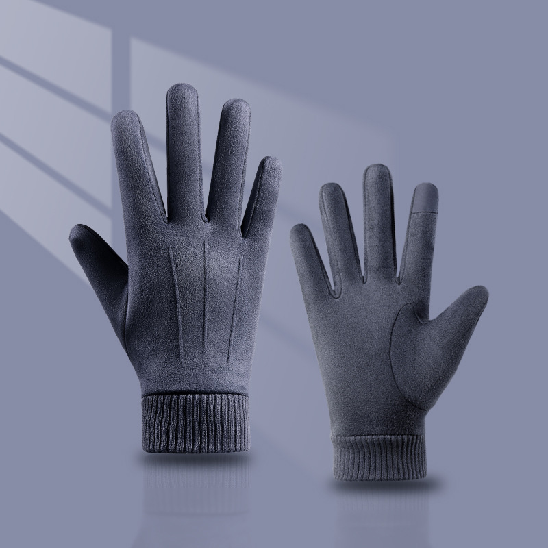 New suede gloves with warm touch screen and anti cold riding gloves in winter custom gloves 5